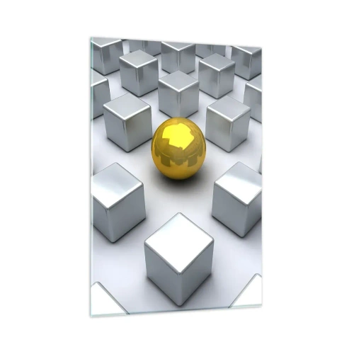 Quadro em vidro - Por que eu? Obras de arte geométricas - 80x120 cm