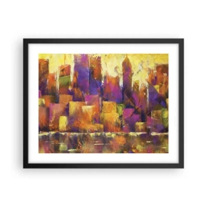 Pôster com moldura preta - Composição metropolitana - 50x40 cm