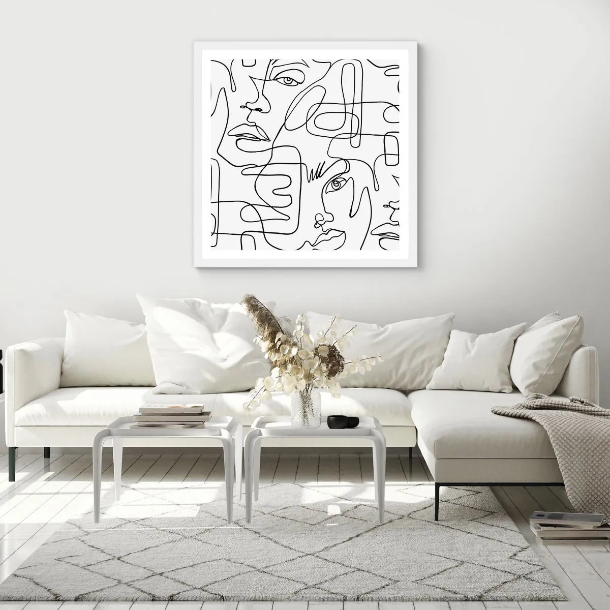 Pôster em moldura branca - Em emoções emaranhadas - 40x40 cm