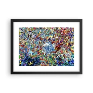 Pôster com moldura preta - Vitrais gotejantes - 40x30 cm