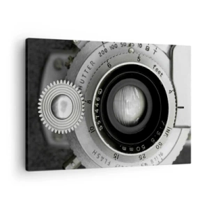 Quadro em tela - A lente de uma câmera antiga - 70x50cm - Uma história sobre Hollywood - Decoração de parede moderna para a sala de estar e quarto ARTTOR