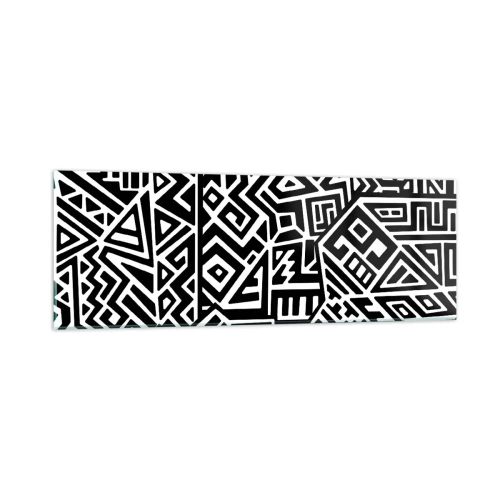 Quadro em vidro - Composição pré-colombiana - 90x30 cm