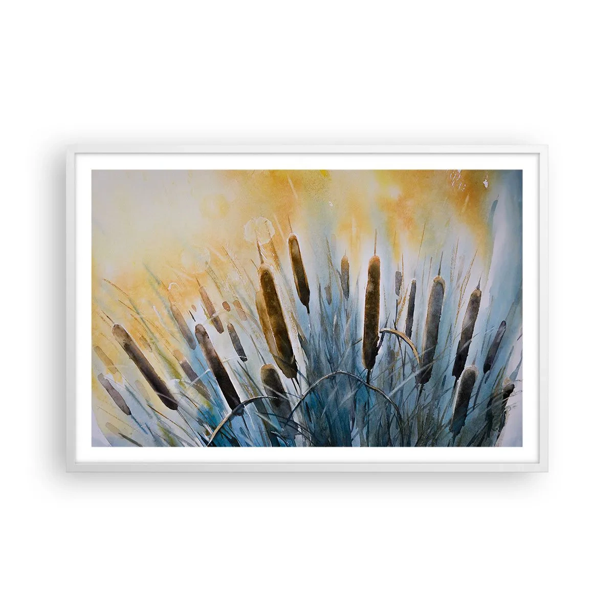 Pôster em moldura branca - O frio da água, o calor do sol - 91x61 cm