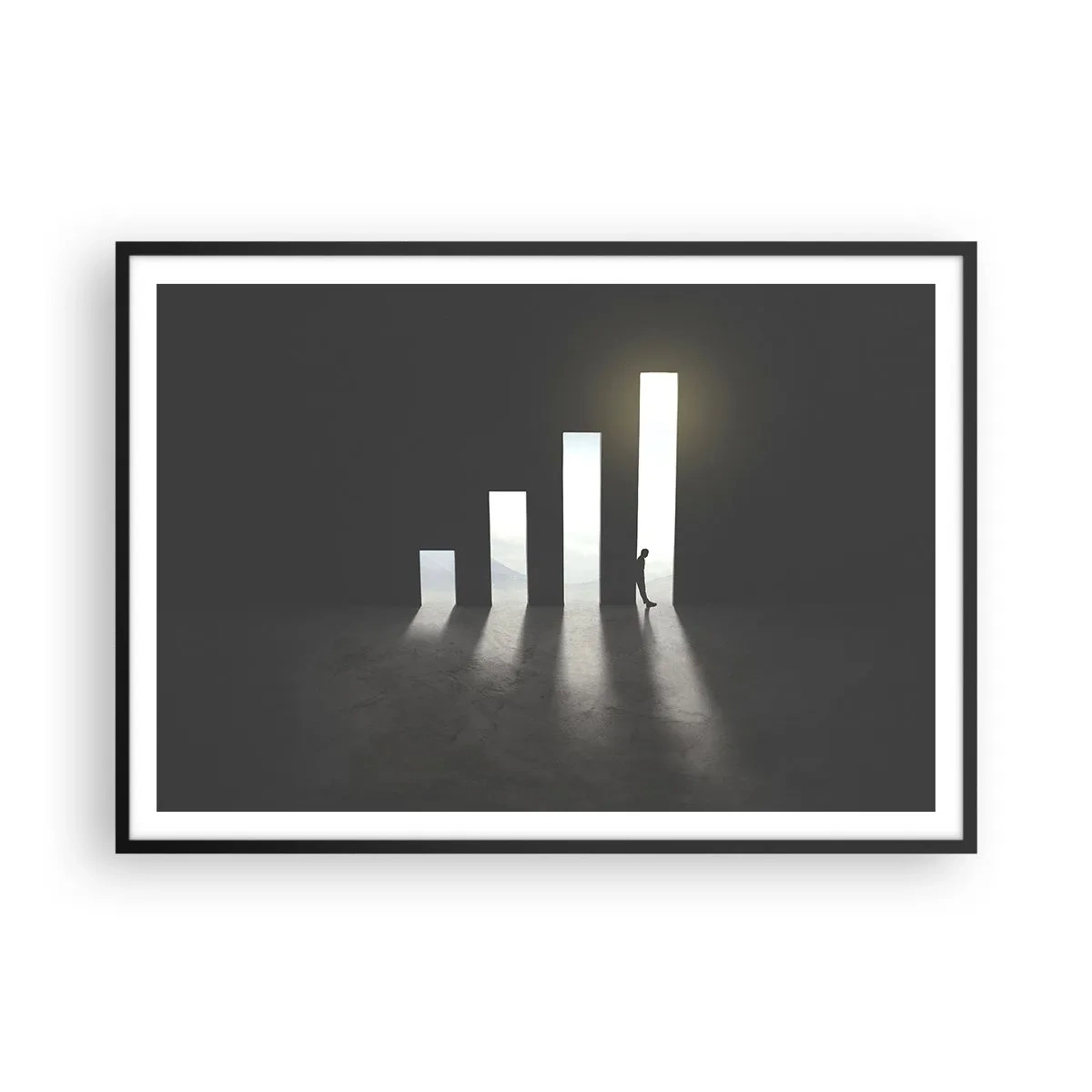 Pôster com moldura preta - Sucesso – impressão - 100x70 cm