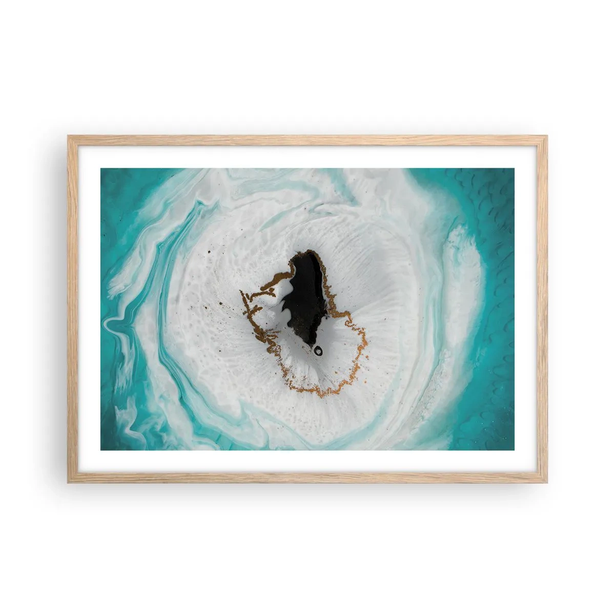 Pôster com moldura de carvalho claro - Penetrar no interior - 70x50 cm