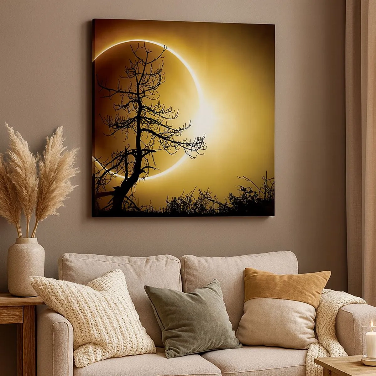 Quadro em tela - Eclipse total - 30x30 cm