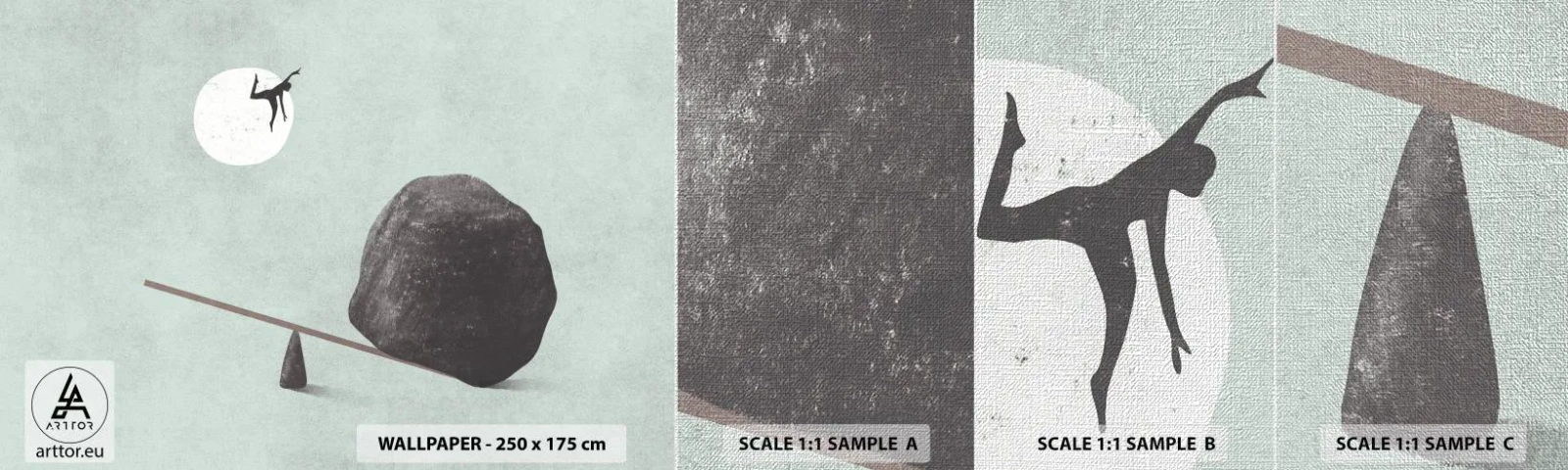 Amostra de papel de parede Premium Canvas - Um sonho tornado realidade - Abstração, Pedaço, Homem - 100x30 cm