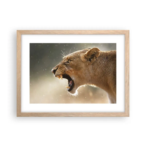 Pôster com moldura de carvalho claro - Tente não ouvir - 40x30 cm