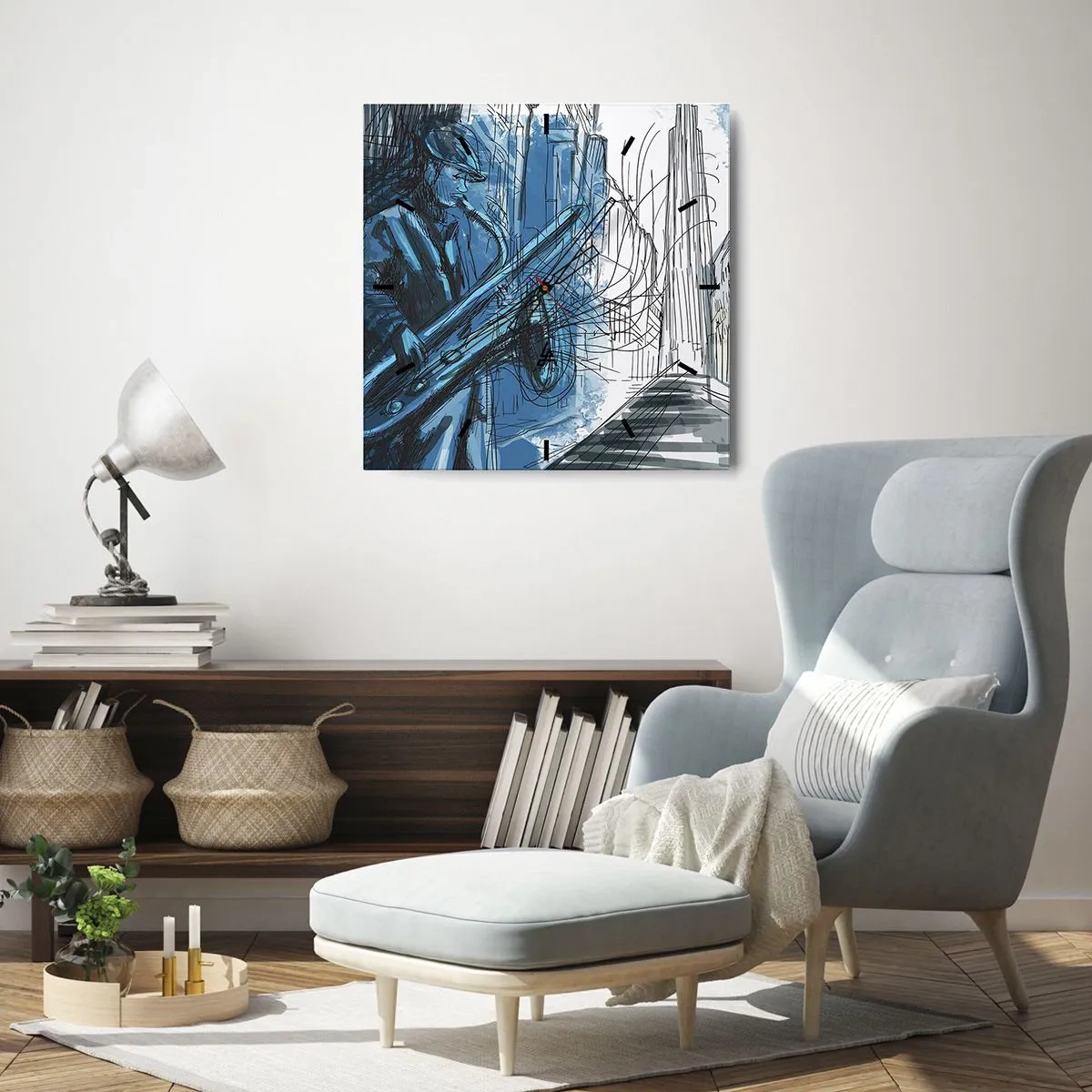 Relógio de parede - Relógio em vidro - Rapsódia Urbana - 30x30 cm