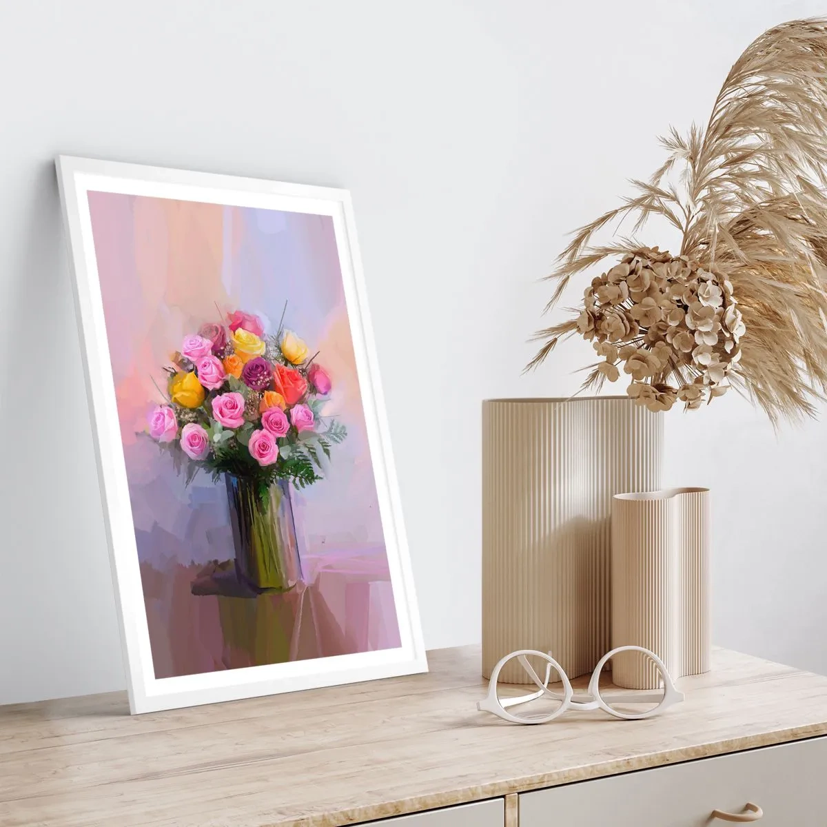 Pôster em moldura branca - Beleza retida - 70x100 cm