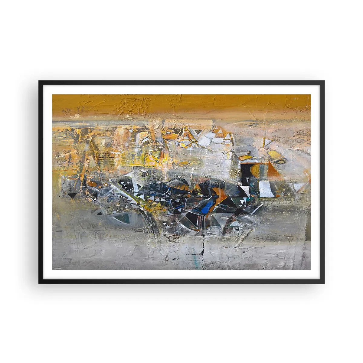 Pôster com moldura preta - Tudo vai se encaixar - 100x70 cm