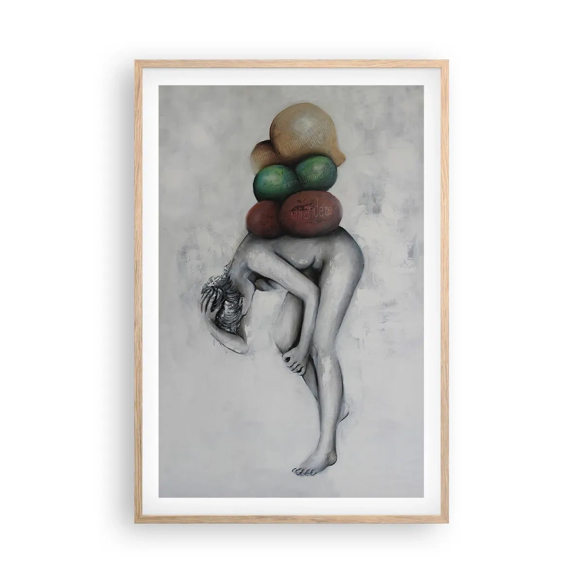 Pôster com moldura de carvalho claro - O fardo da vida - 61x91 cm