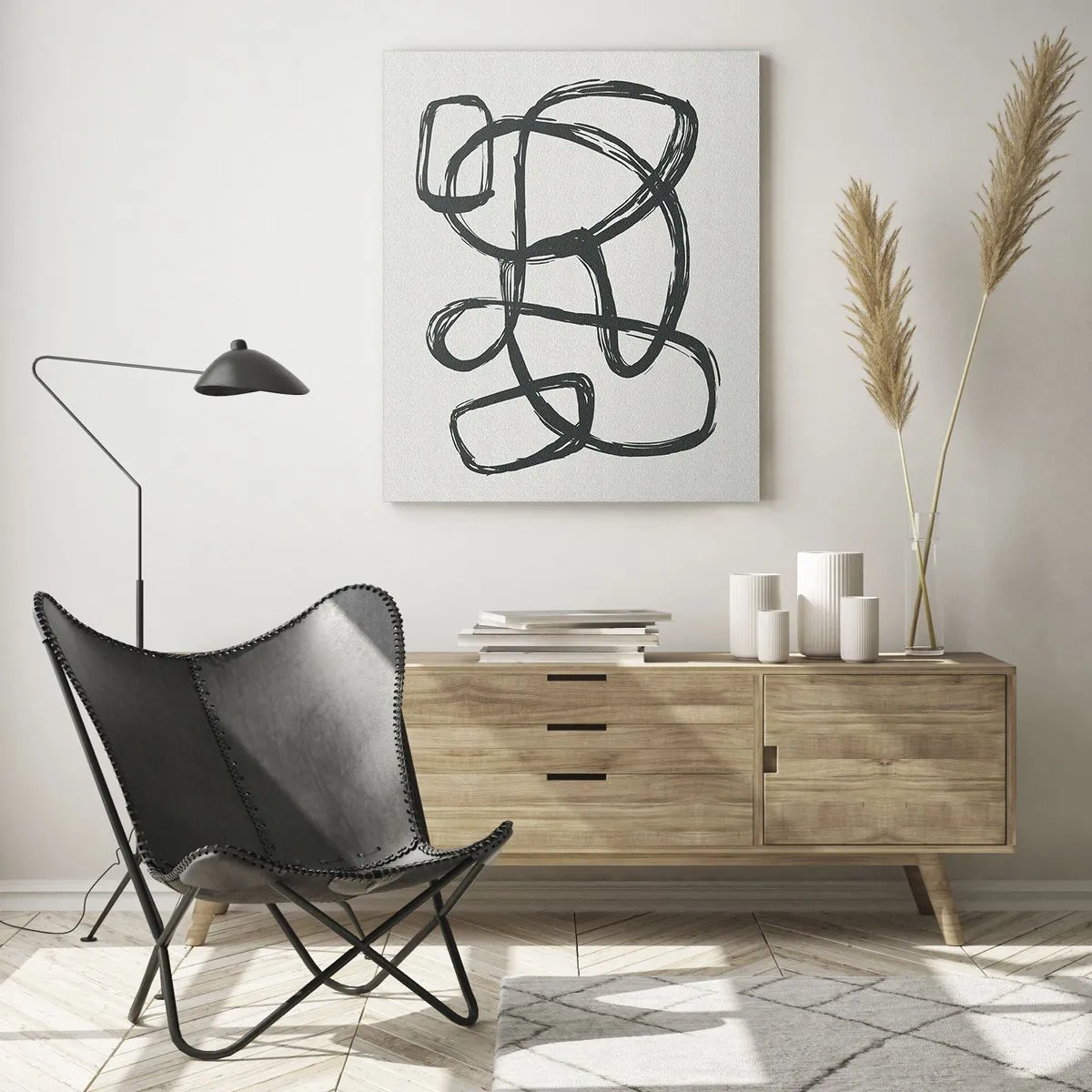 Quadro em vidro - Abstração em loop - 70x100 cm