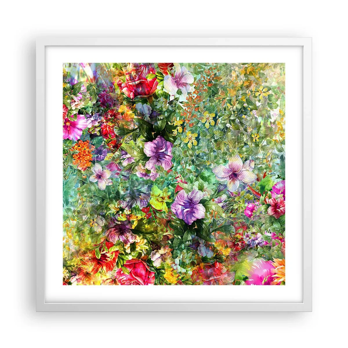 Pôster em moldura branca - Nas flores para a perdição - 50x50 cm