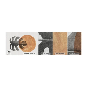 Amostra de papel de parede Premium Canvas - Sempre o sol - Folha, Sol, Boho - 100x30 cm