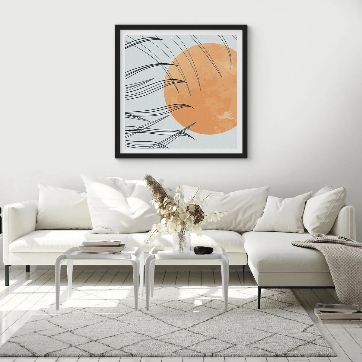 Pôster com moldura preta - Sempre em direção ao sol - 40x40 cm