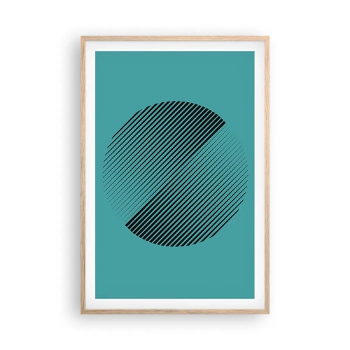 Pôster com moldura de carvalho claro - Círculo – uma variação geométrica - 61x91 cm