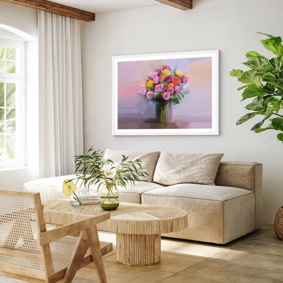 Pôster em moldura branca - Beleza retida - 91x61 cm