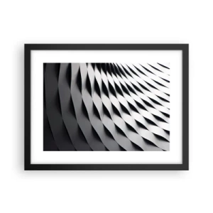 Pôster com moldura preta - Na superfície das ondas - 40x30 cm