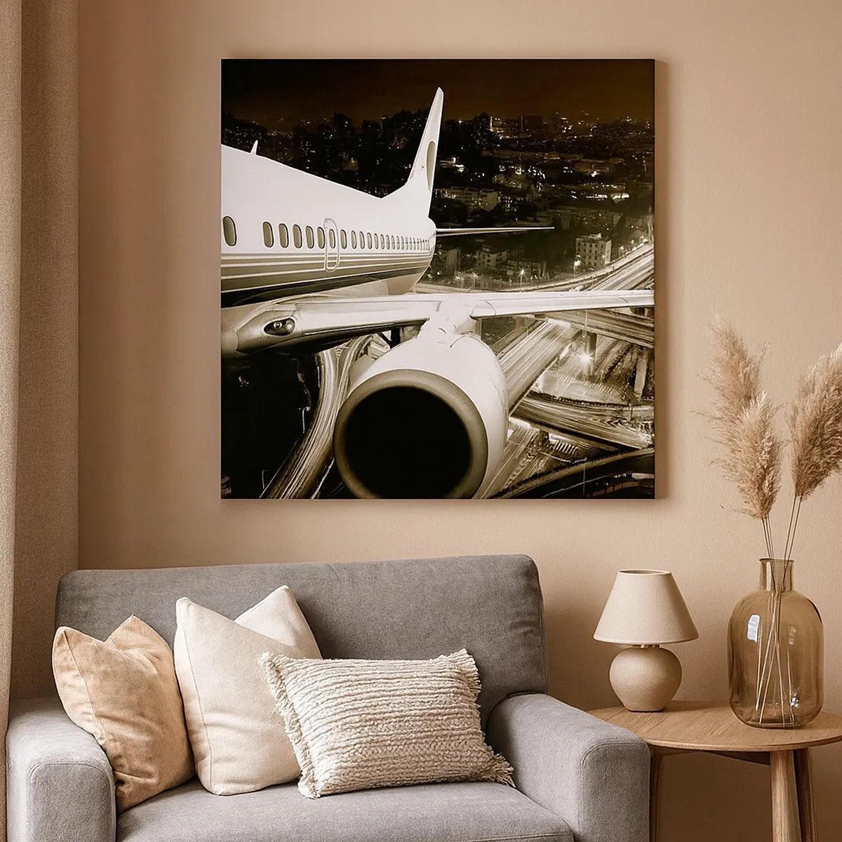 Quadro em tela - Voar para a noite - 30x30 cm