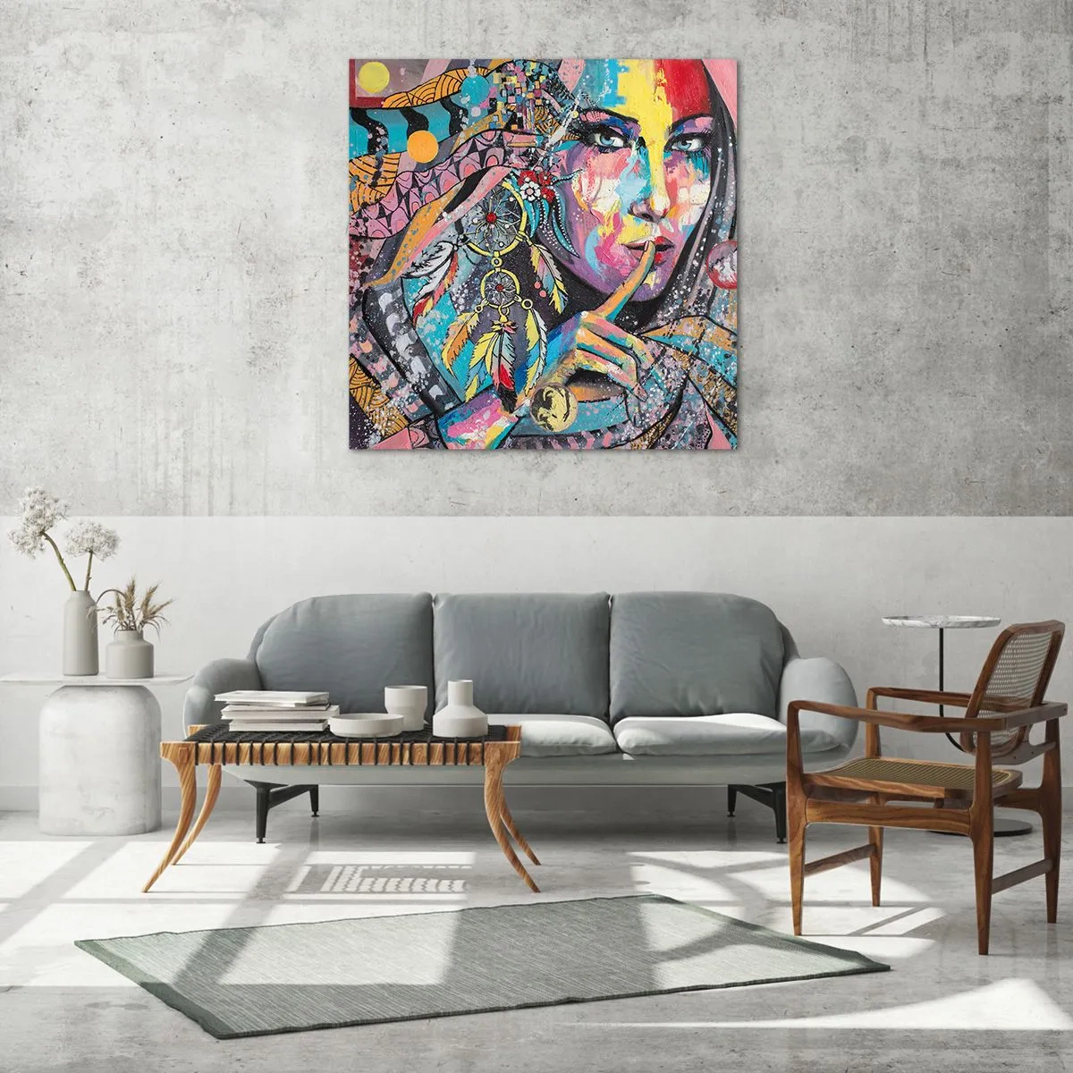 Quadro em vidro - Fique em silêncio até compreender - 50x50 cm