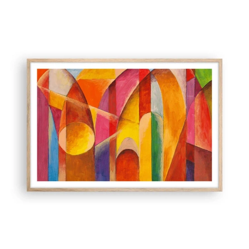 Pôster com moldura de carvalho claro - Catedral do Sol - 91x61 cm