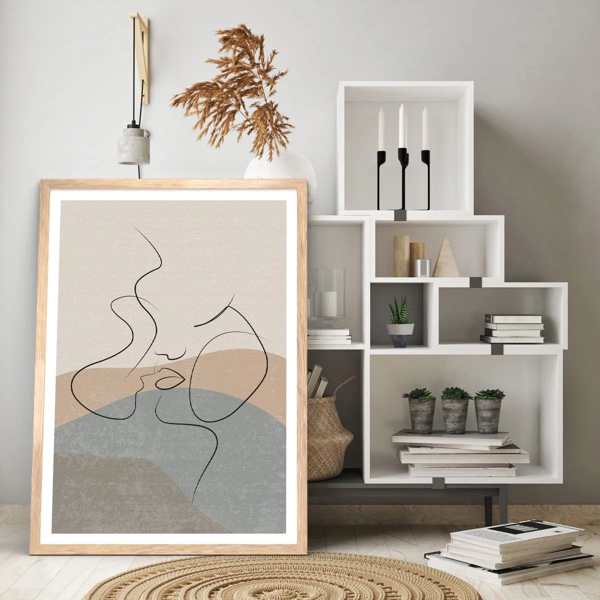 Pôster com moldura de carvalho claro - Como uma pincelada - 61x91 cm