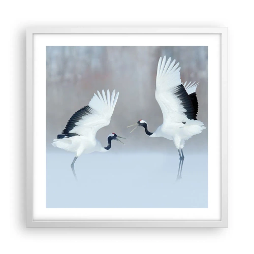 Pôster em moldura branca - Dança no nevoeiro - 50x50 cm