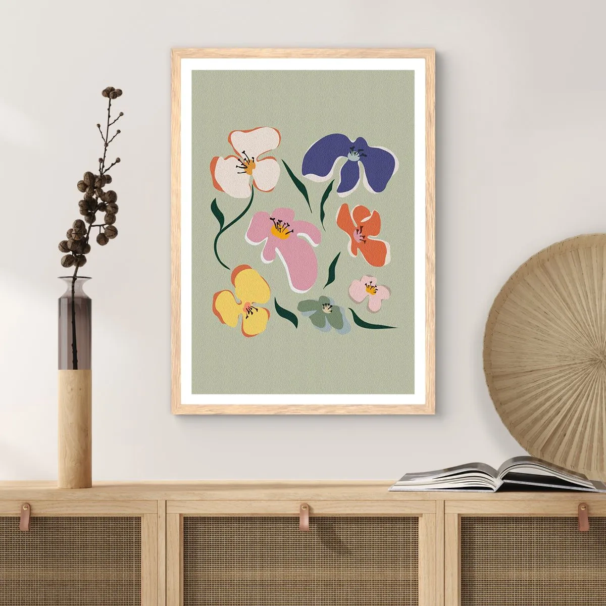 Pôster com moldura de carvalho claro - Amores-perfeitos para seu irmão - 30x40 cm