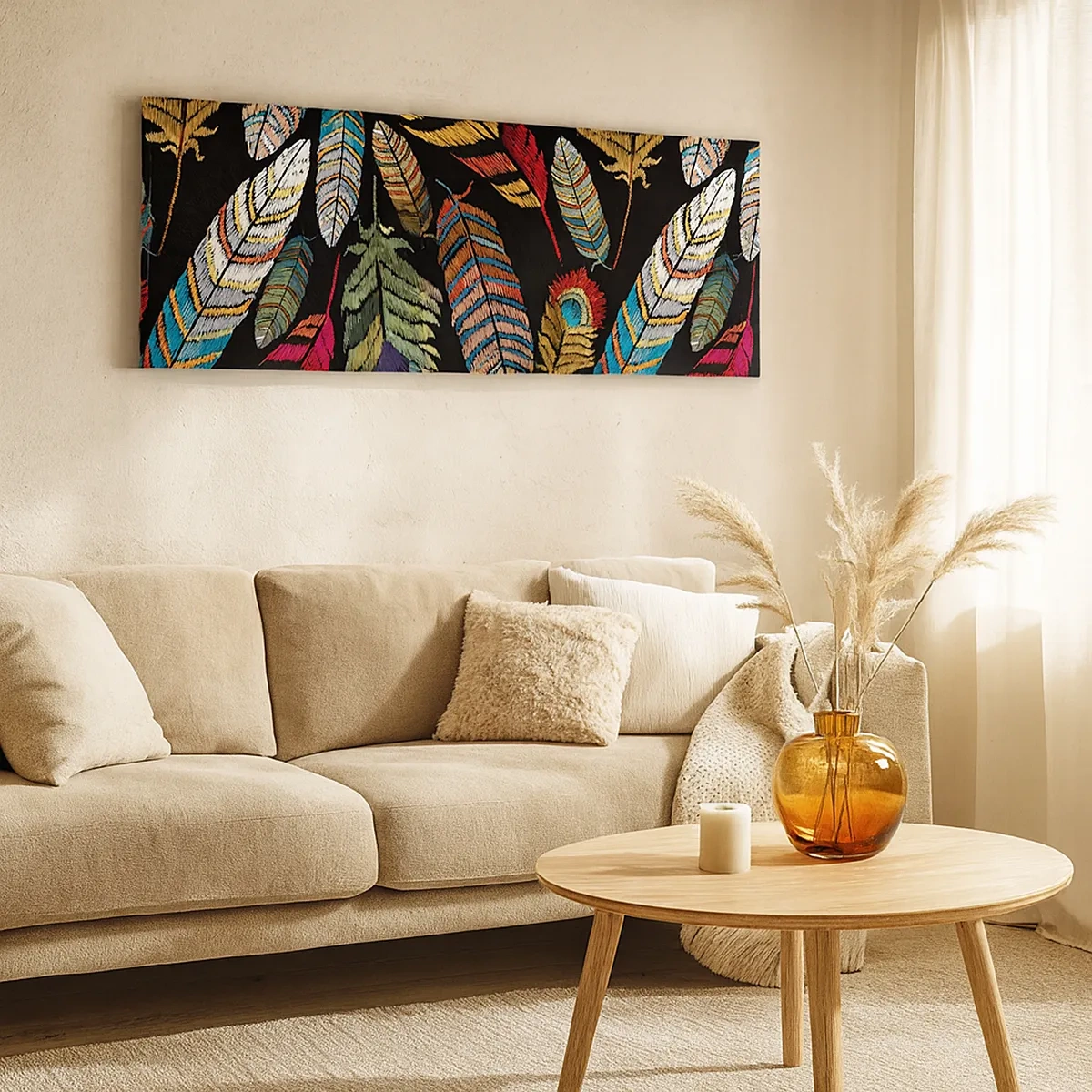 Quadro em tela - O carnaval dos pássaros - 30x30 cm