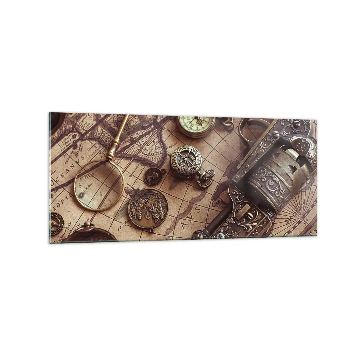 Quadro em vidro - A aventura nos chama - 120x50 cm