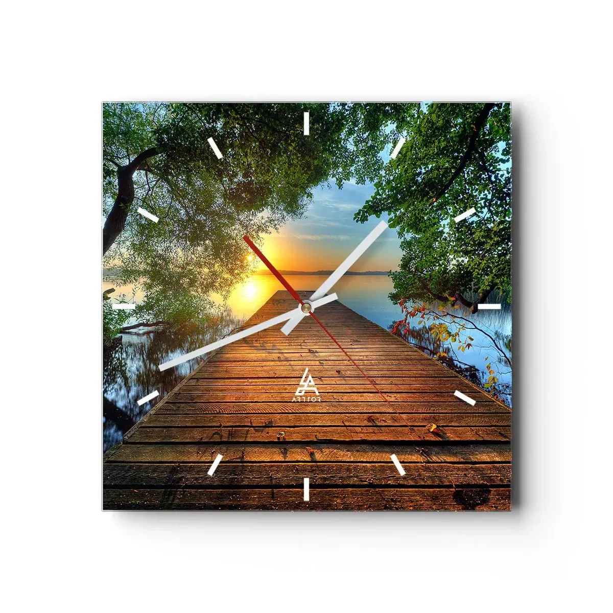 Relógio de parede - Relógio em vidro - Tome o seu tempo, sente-se - 30x30 cm