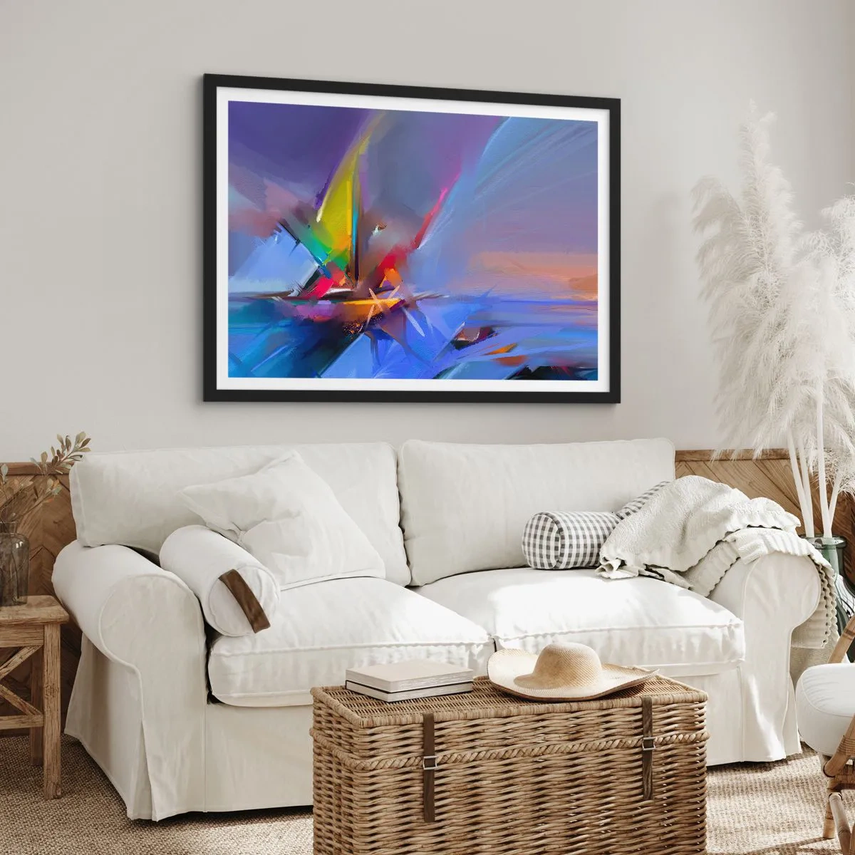 Pôster com moldura preta - Como as asas de um pássaro - 100x70 cm