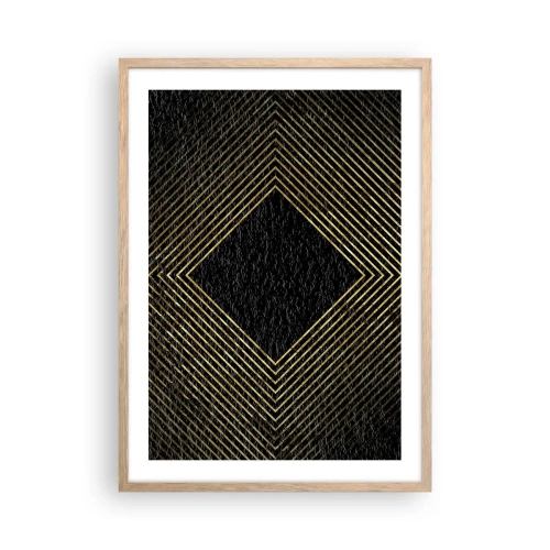 Pôster com moldura de carvalho claro - Geometria em estilo glamoroso - 50x70 cm