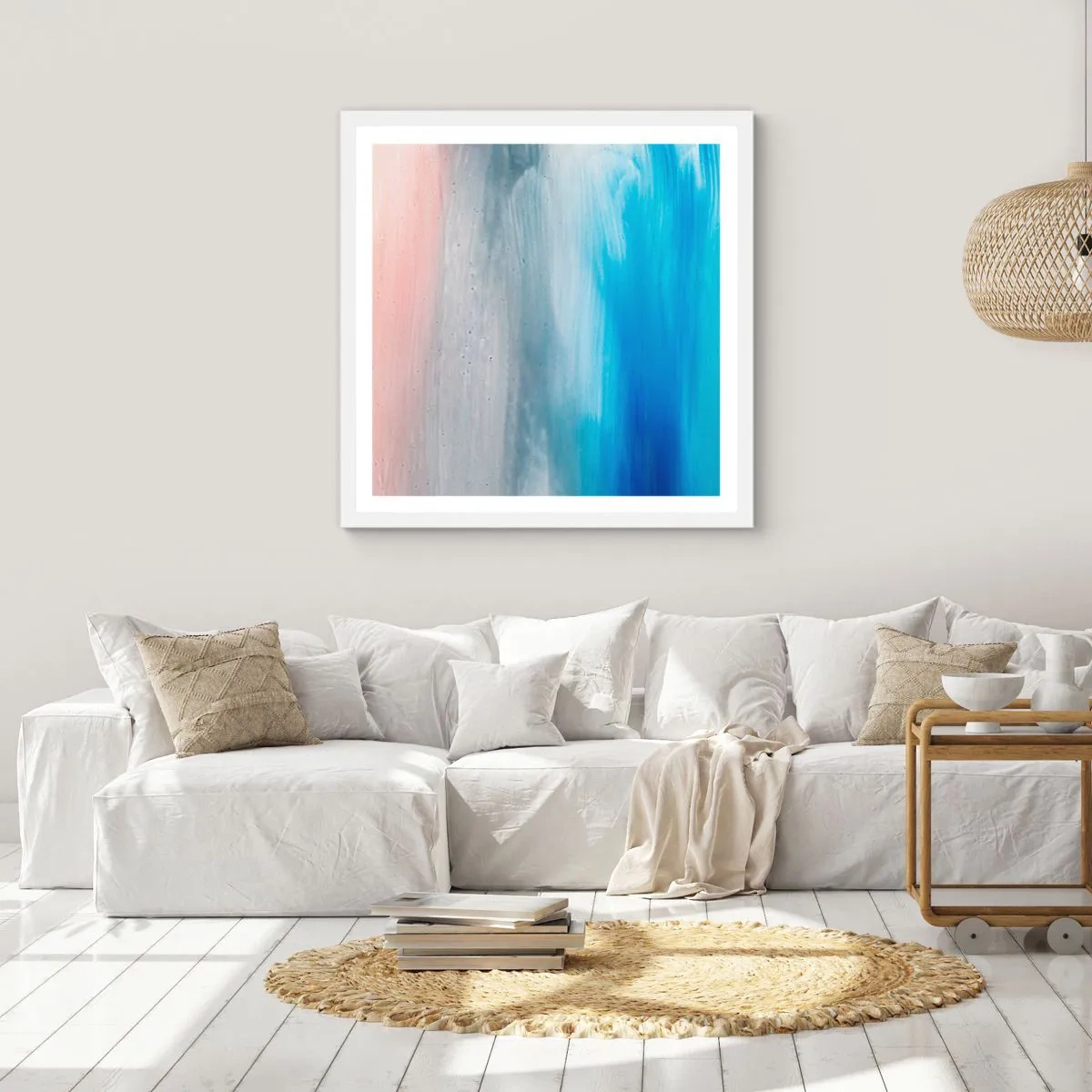 Pôster em moldura branca - Elementos: ar - 30x30 cm