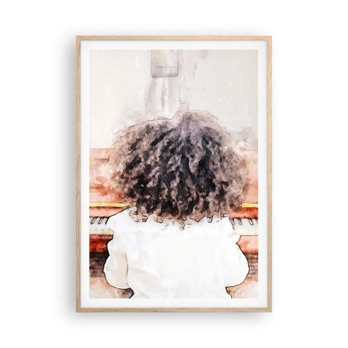 Pôster com moldura de carvalho claro - Num mundo novo - 70x100 cm