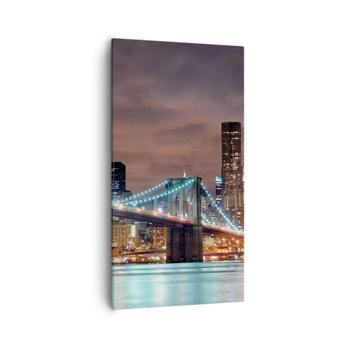 Quadro em tela - Luzes de uma cidade grande - 55x100 cm