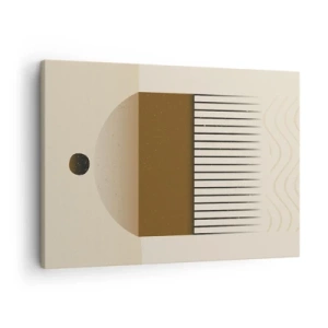 Quadro em tela - Composição geométrica abstrata em tons de bege e marrom - 70x50cm - Diferentes estados - Decoração de parede moderna para a sala de estar e quarto ARTTOR