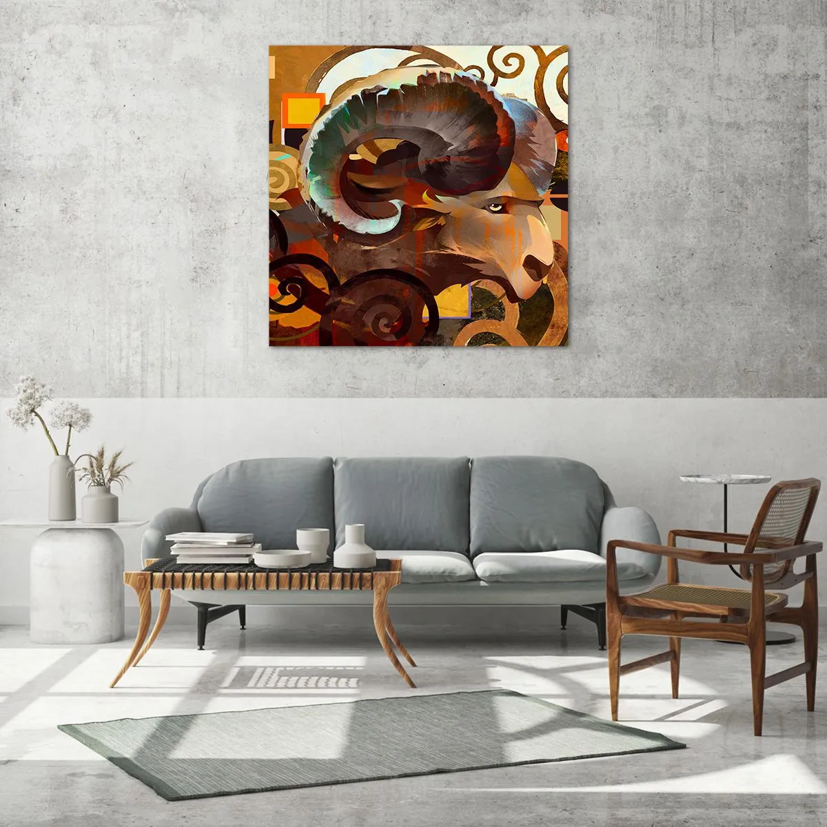 Quadro em vidro - Magia - religiões - rituais - 70x70 cm