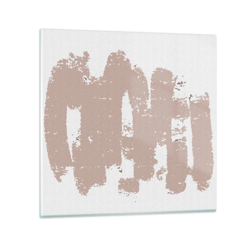 Quadro em vidro - Abstração em rosa suave - 30x30 cm