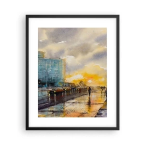 Pôster com moldura preta - A vida na costa - 40x50 cm