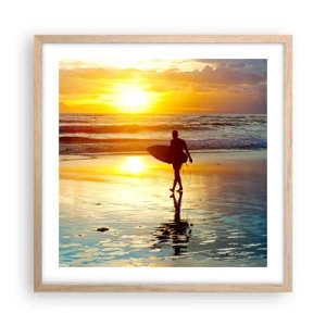 Pôster com moldura de carvalho claro - O Retorno do Guerreiro - 50x50 cm