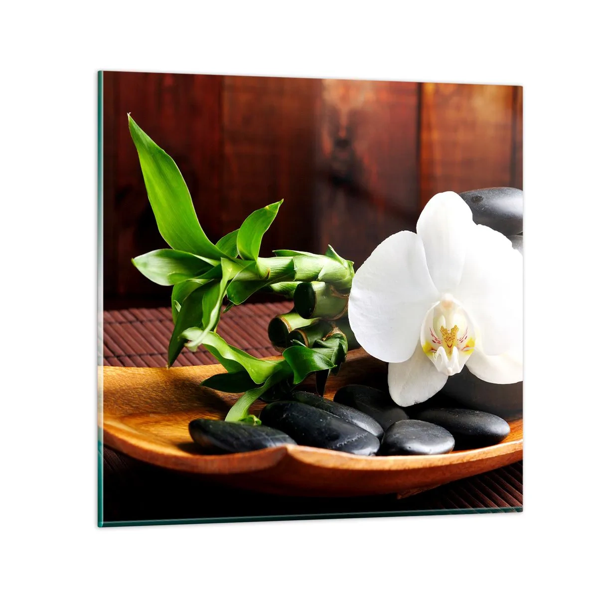 Quadro em vidro - Renda-se ao toque da natureza - 40x40 cm