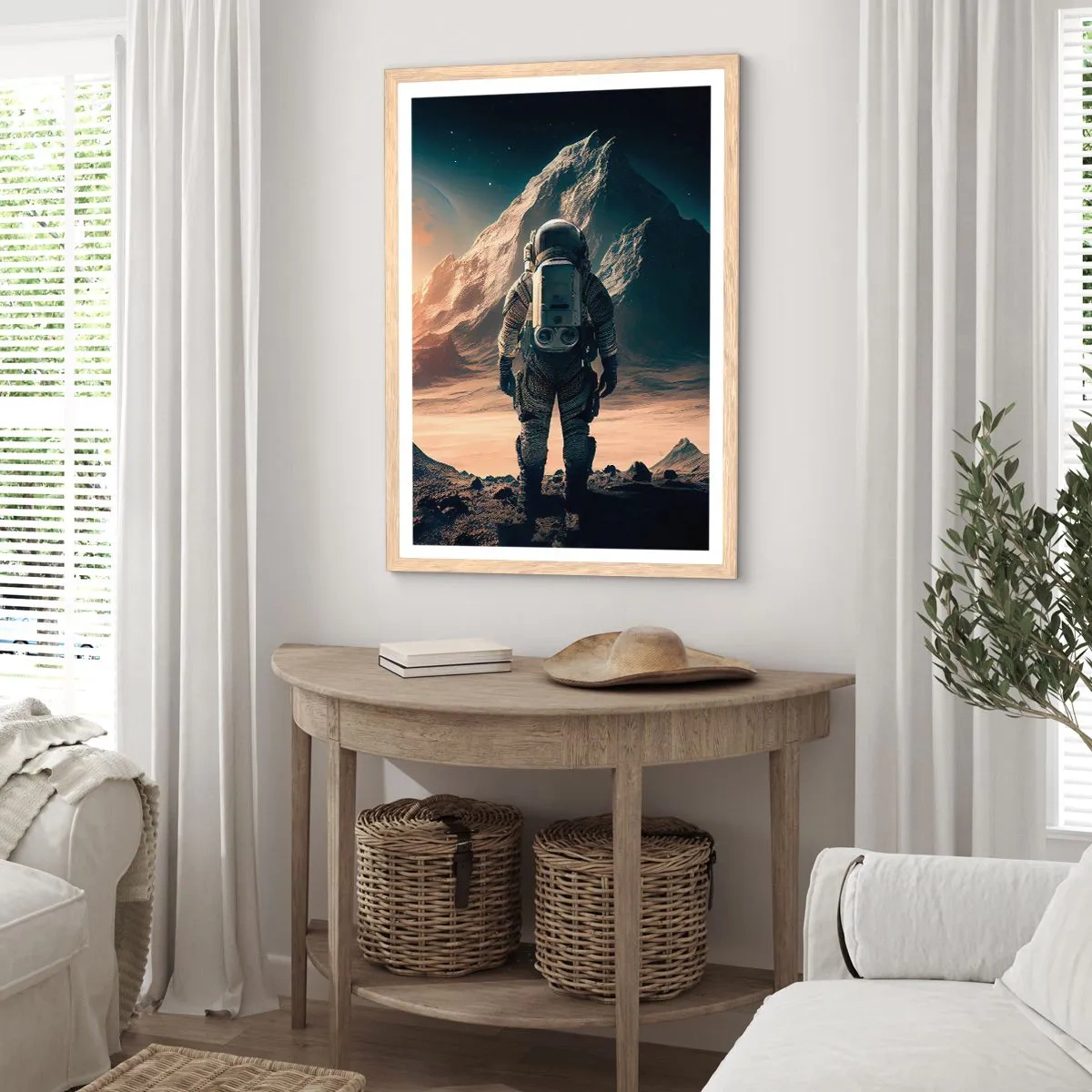 Pôster com moldura de carvalho claro - Novo desafio - 40x50 cm