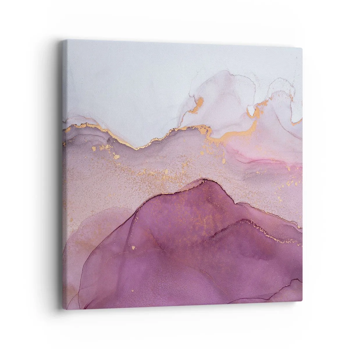 Quadro em tela - Ondas de lilás e roxo - 40x40 cm