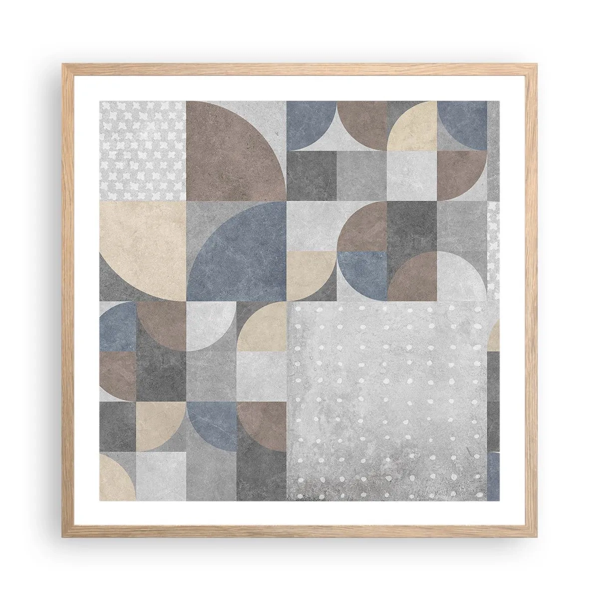 Pôster com moldura de carvalho claro - Fantasia cerâmica - 60x60 cm