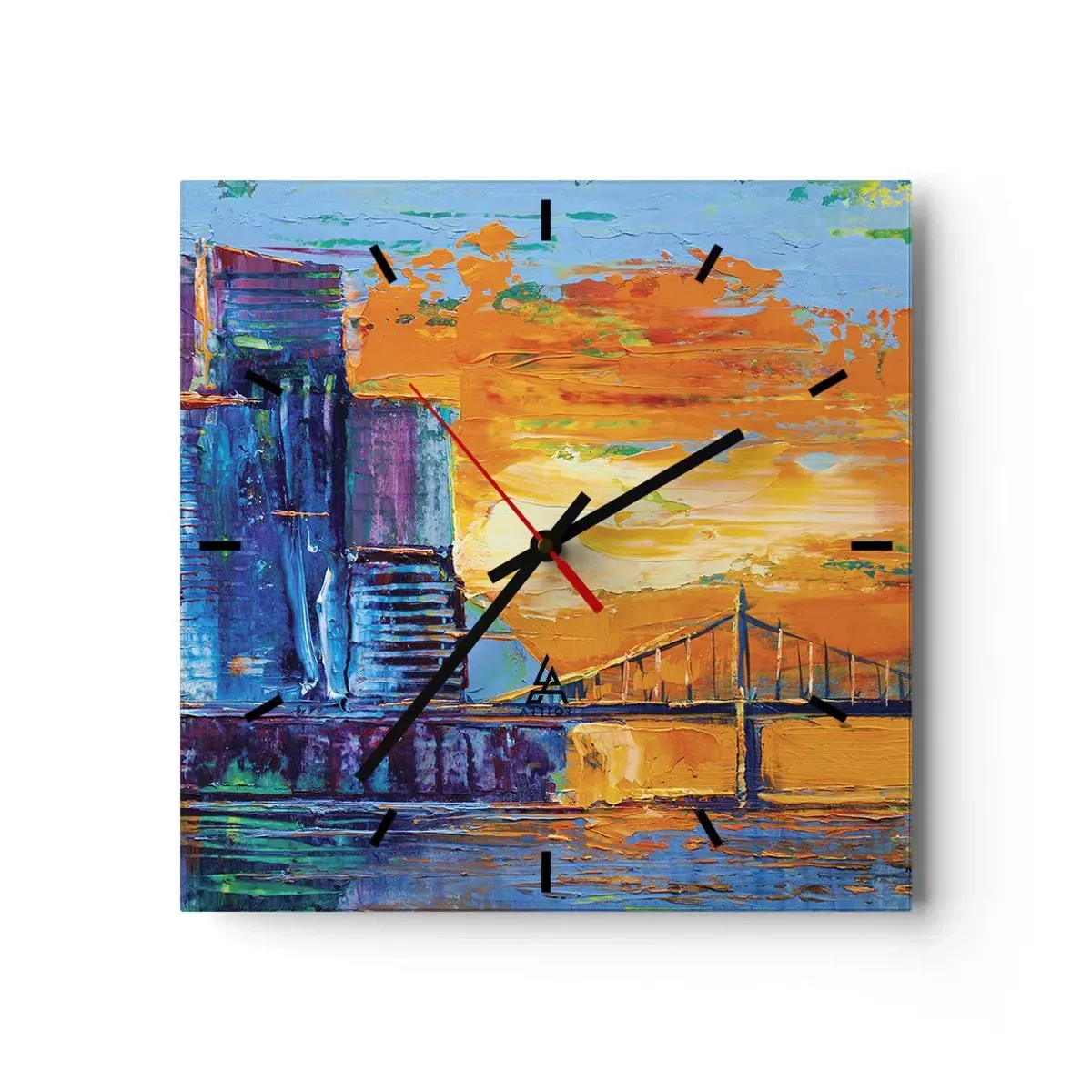 Relógio de parede - Relógio em vidro - Cultura e natureza - 30x30 cm