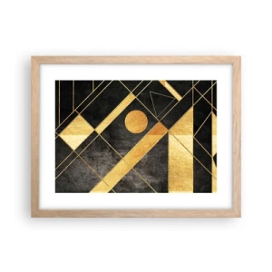 Pôster com moldura de carvalho claro - Sol do Deserto - 40x30 cm