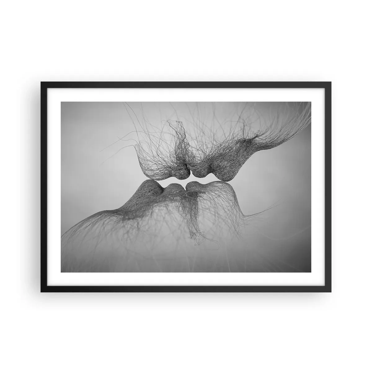 Pôster com moldura preta - O beijo do vento - 70x50 cm