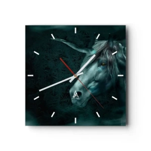 Relógio de parede - Relógio em vidro - Na floresta de conto de fadas - 30x30 cm